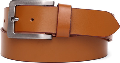 

U+N Men & Women Casual Tan Genuine Leather Belt