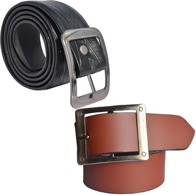 

Sun Shopping Men Formal Multicolor Synthetic Belt, Black:tan