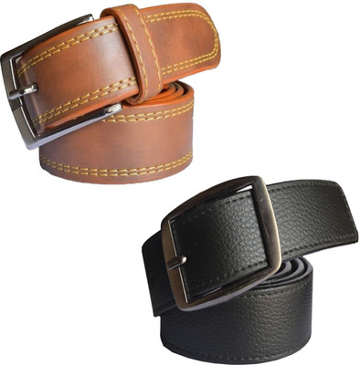 

Sun Shopping Men Formal Multicolor Synthetic Belt, Black:tan