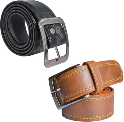 

Sun Shopping Men Formal Multicolor Synthetic Belt, Black:tan