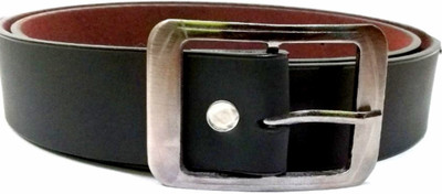 SM Men Black Genuine Leather Belt