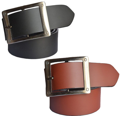 

Sun Shopping Men Formal Multicolor Synthetic Belt, Black:tan