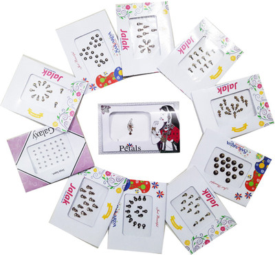 

GreenViji Indian Style Smallest Size Rare Collection Colored Bindi Combo Set of 11 Pcs Women:Girls Multicolor Bindis(Bindi)