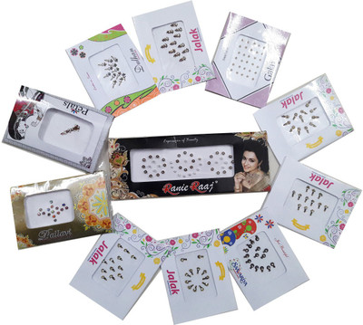 

GreenViji Indian Style Smallest Size Rare Collection Colored Bindi Combo Set of 11 Pcs Women:Girls Multicolor Bindis(Bindi)