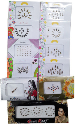 

GreenViji Indian Style Smallest Size Rare Collection Colored Bindi Combo Set of 11 Pcs Women:Girls Multicolor Bindis(Bindi)