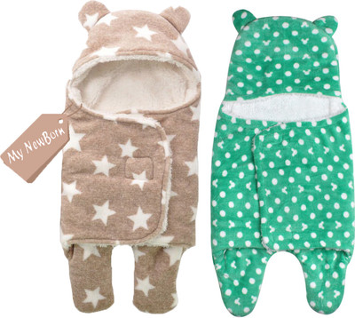 

My New Born Polka, Printed  Baby Sleep Sack(Polyester, Green, Brown, Brown;green