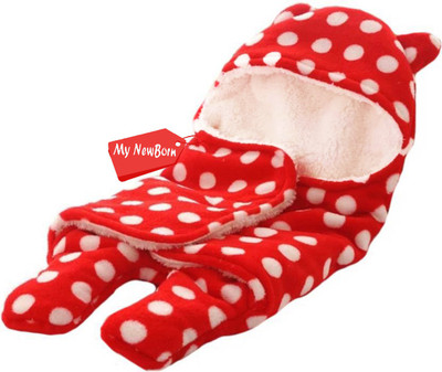 

My Newborn Polka, Printed  Crib Baby Blanket(Polyester, Red