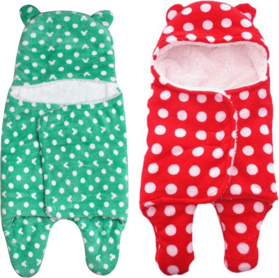 

My New Born Polka, Printed  Baby Sleep Sack(Polyester, Green, Red