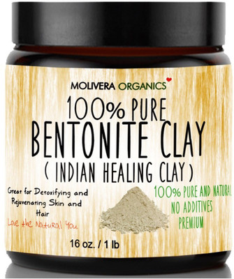 

Molivera Organics Bentonite Clay for Detoxifying and Rejuvenating Skin and Hair, 16 oz.(450 g)