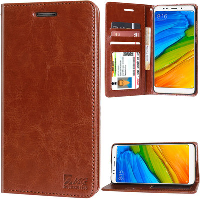 DMG Flip Cover for Mi Redmi 5(Brown, Grip Case)