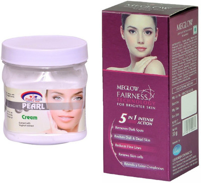 

Pink Root Pearl Cream 500ml and Meglow Fairness 5in1 Intense Action(Set of 2)
