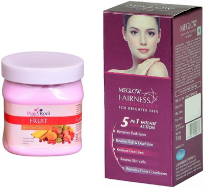 

Pink Root Fruit Cream 500ml and Meglow Fairness 5in1 Intense Action(Set of 2)