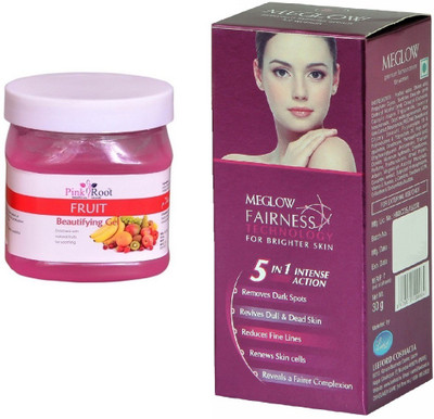 

Pink Root Fruit Gel 500ml and Meglow Fairness 5in1 Intense Action(Set of 2)