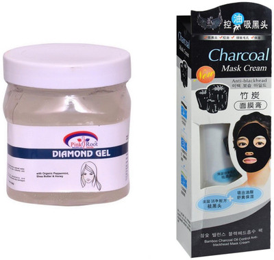 

Pink Root Diamond Gel 500ml, Charcoal Mask Cream Anti-blackhead(Set of 2)