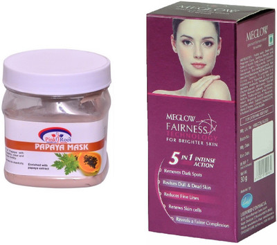 

Pink Root Papaya Mask 500ml and Meglow Fairness 5in1 Intense Action(Set of 2)