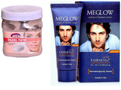 

Pink Root Pearl Mask 500ml and Meglow Premium Fairness Cream SPF-15(Set of 2)