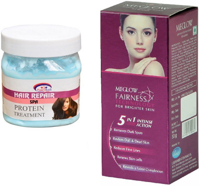 

Pink Root Hair Repair Spa 500ml and Meglow Fairness 5in1 Intense Action(Set of 2)