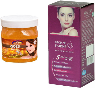 

Pink Root Gold Leaf Gel 500ml and Meglow Fairness 5in1 Intense Action(Set of 2)