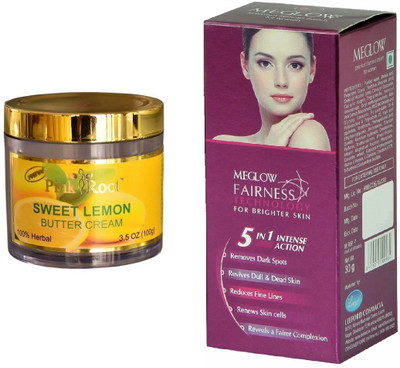 

Pink Root Sweet Lemon Butter Cream 100gm and Meglow Fairness 5in1 Intense Action(Set of 2)
