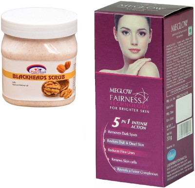 

Pink Root Bleackheads Scrub 500ml and Meglow Fairness 5in1 Intense Action(Set of 2)