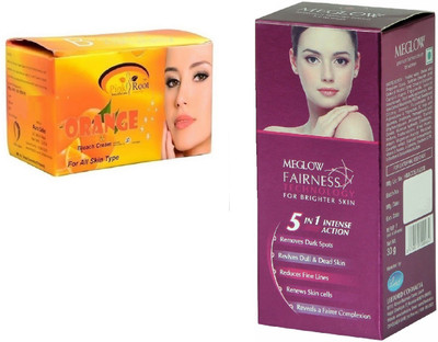 

Pink Root Orange Bleach 250g and Meglow Fairness 5in1 Intense Action(Set of 2)