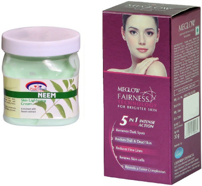 

Pink Root Neem Cream 500ml and Meglow Fairness 5in1 Intense Action(Set of 2)
