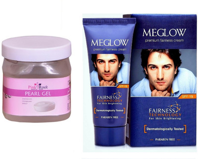 

Pink Root Pearl Gel 500ml and Meglow Premium Fairness Cream SPF-15(Set of 2)