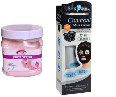 

Pink Root Foot Scrub 500ml, Charcoal Mask Cream Anti-blackhead(Set of 2)