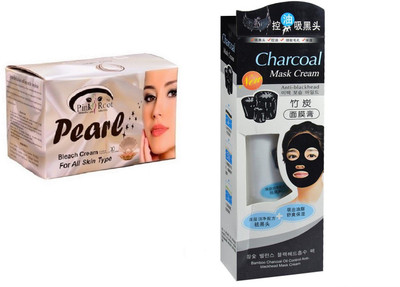 

Pink Root Pearl Bleach 250g, Charcoal Mask Cream Anti-blackhead(Set of 2)