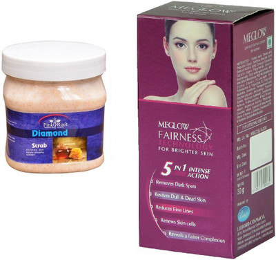 

Pink Root Diamond Scrub 500ml and Meglow Fairness 5in1 Intense Action(Set of 2)