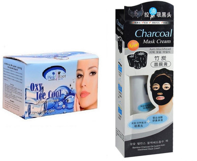 

Pink Root Oxy Ice Bleach 250g, Charcoal Mask Cream Anti-blackhead(Set of 2)