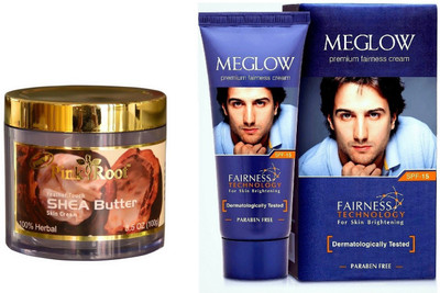 

Pink Root Shea Butter Skin Cream 100gm and Meglow Premium Fairness Cream SPF-15(Set of 2)