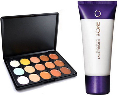 TheTopNotch MN Concealer Pallette and Oriflame Sweden Face Primer(Set of 2)