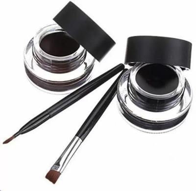 

Vozwa Long Lasting Smudge Proof & Waterproof Gel Eyeliner With brush Black and Brown 6 g(Black)