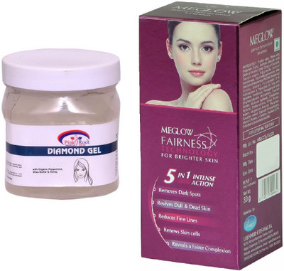 

Pink Root Diamond Gel 500ml and Meglow Fairness 5in1 Intense Action(Set of 2)