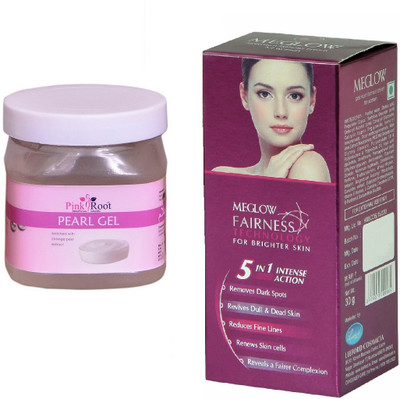 Pink Root Pearl Gel 500ml and Meglow Fairness 5in1 Intense Action(Set of 2)
