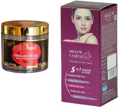 

Pink Root English Rose 100gm and Meglow Fairness 5in1 Intense Action(Set of 2)