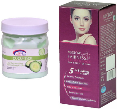 

Pink Root Cucumber Cream 500ml and Meglow Fairness 5in1 Intense Action(Set of 2)