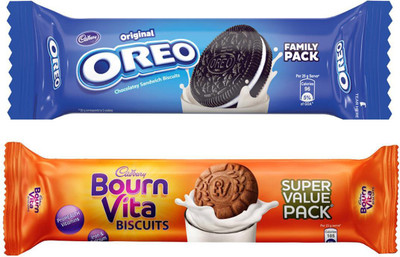 

Cadbury Oreo Combo (10X120 gm Oreo Vanilla, 10X120 gm Bournvita)(2400 g, Pack of 20)
