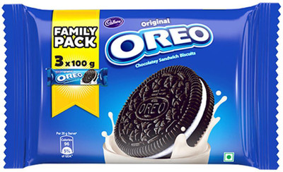 

Cadbury Oreo Vanilla Crème Biscuit Family 300gm (Pack of 8)(2400 g, Pack of 8)