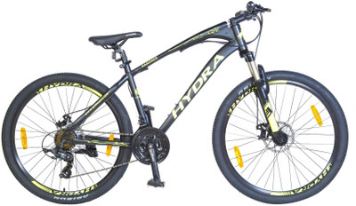 

Hydra Panther Dual Suspention Disc Brake Bike For Adults Black&Yellow 26 T Mountain Cycle(21 Gear, Multicolor)