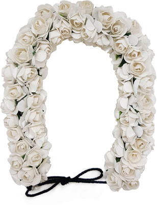 

Prime 3D South Indian Wedding Bridal Flower Hair Gajra / Hair Accessories For Women Wedding (White) Bun(White)