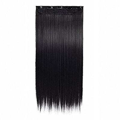 Prime Synthetic Extension in Clip For Woman and girls (Black) (Pack Of 1) (10113) Hair Extension