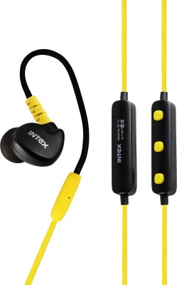 Intex Sports BT-13 Bluetooth Headset(Yellow, In the Ear)