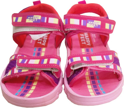 Happy Feet Boys & Girls Velcro Flats(Pink, Dark pink