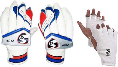 

SG Combo of Two, One Pair of 'Club' Batting Gloves (Right Handed) and One Pair of 'Campus' Inner Gloves (Men's) (Color On Availability)- Cricket Kit