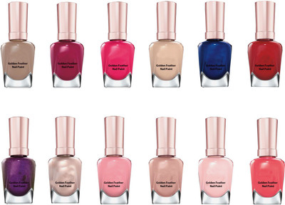 Golden Feather Nail Paint Multicolour(Pack of 12)
