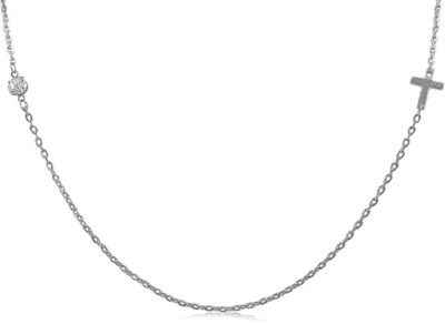 Fabfashion Cubic Zirconia Platinum Plated Alloy Chain