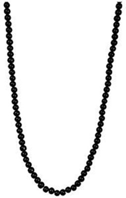 Kesar Zems Stone Akik or Agate Rosary Mala (8 cm x 35 cm x 1 cm, Black) Agate Plastic Choker