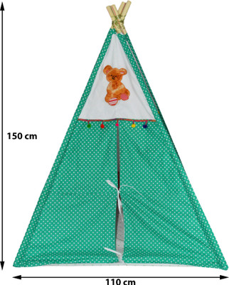 

Creative Textiles Play tent house for kids of age 2 to 8 years in handle box packing for easy storage indoor outdoor toys for kids development toys Includes Pipes Pipe locks Tent(Green)